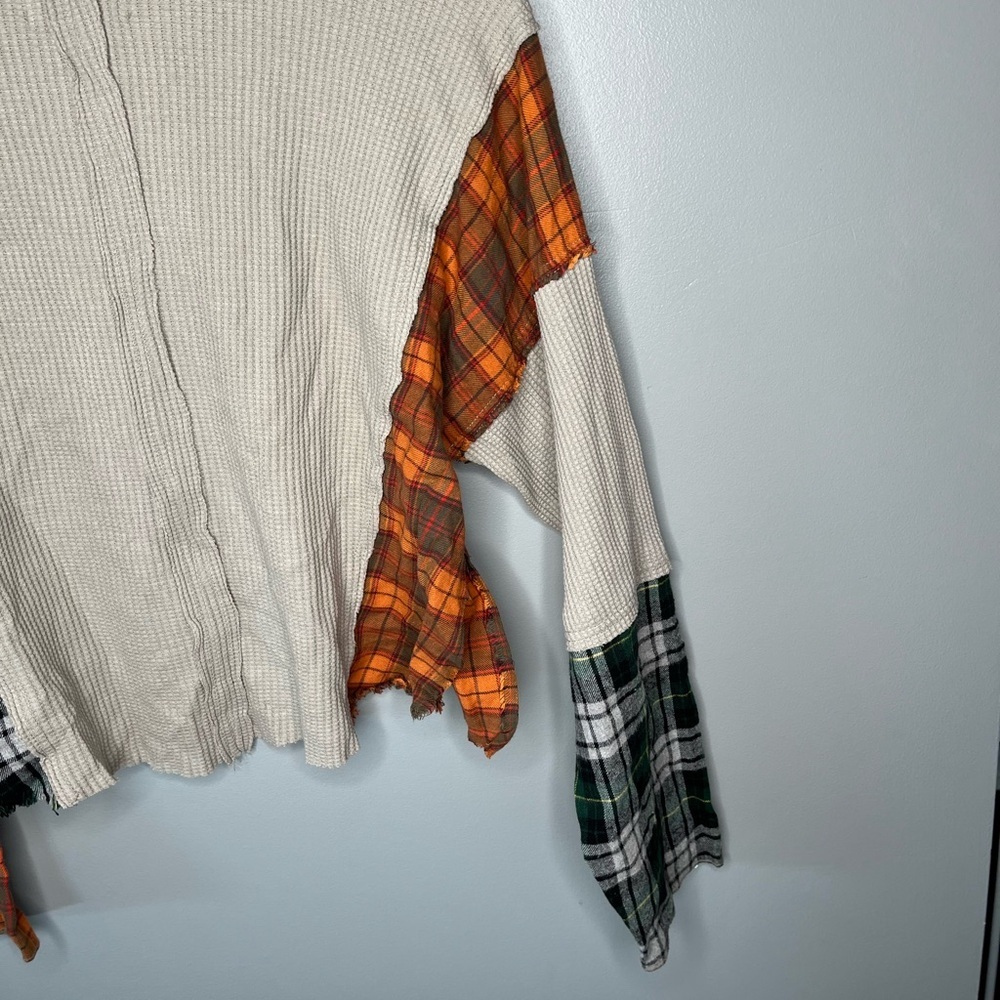 Urban Outfitters x BDG Rory Spliced Patchwork Plaid Flannel Thermal - Picture 10 of 13